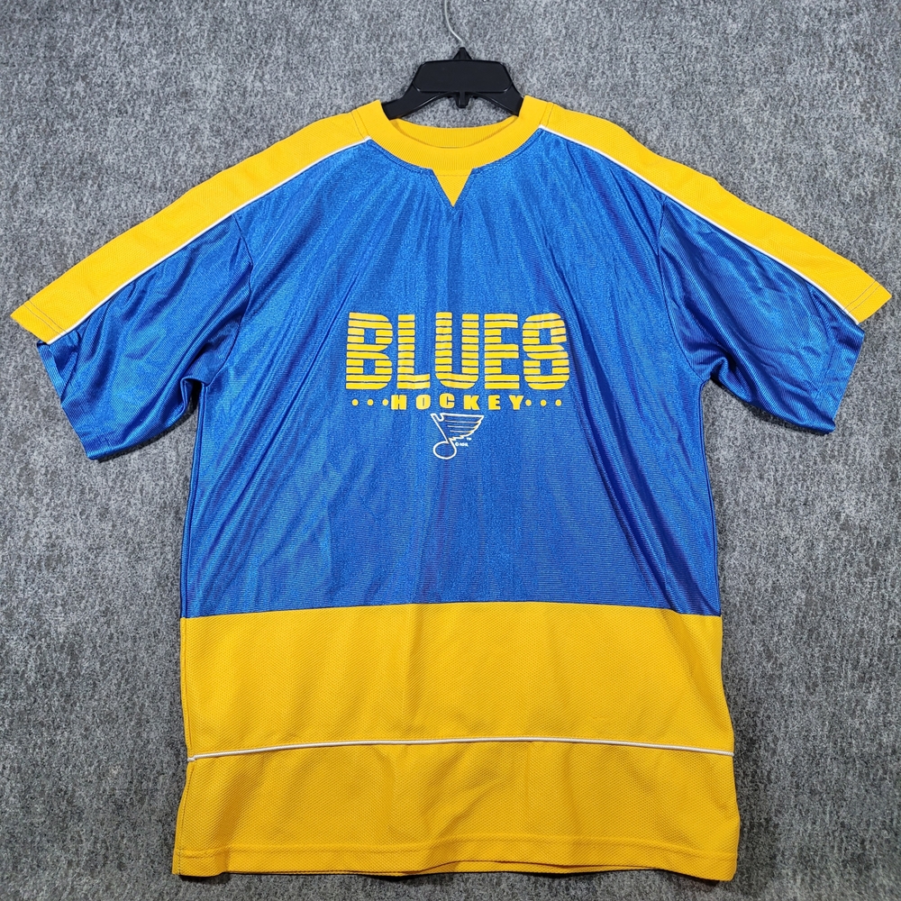 Men's VTG Iron Knights Athletics NHL St. Louis Blues Hockey Jersey Shirt Size L